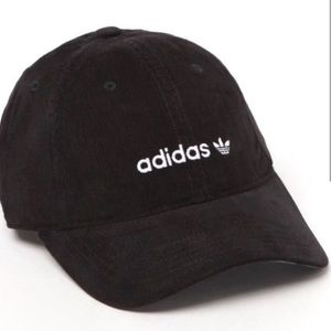 Adidas Black Velvet Corduroy SnapBack Baseball Cap Hat